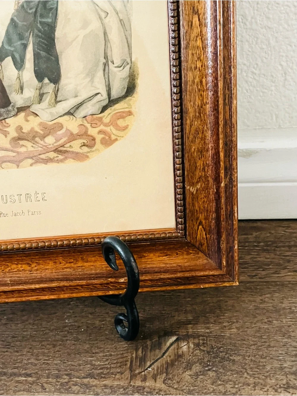 Frame Vintage artwork Franch Parisian Le Follette print 10/13 inches